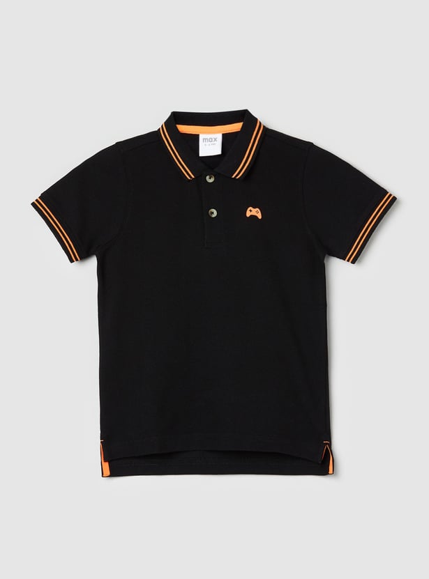 Boys Solid Polo T-shirt