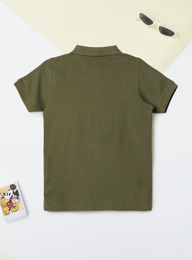 Boys Colourblock Polo T-shirt