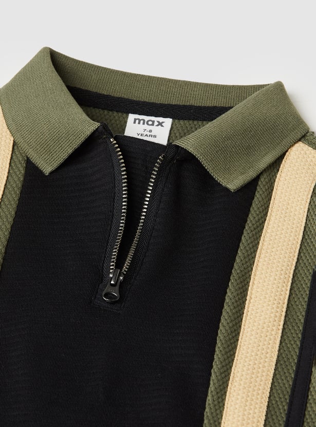 Boys Colourblock Polo T-shirt