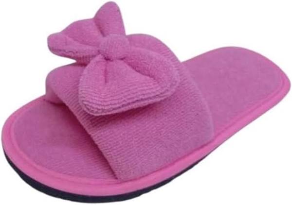 QEZOMI Girls' Soft Cute Bow House Slipper