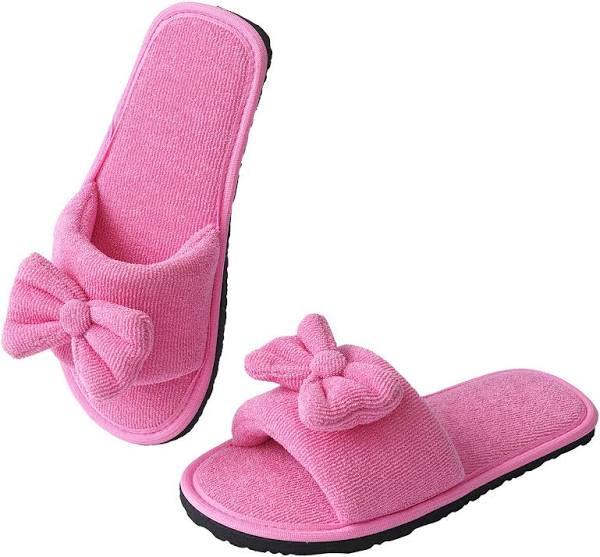 QEZOMI Girls' Soft Cute Bow House Slipper